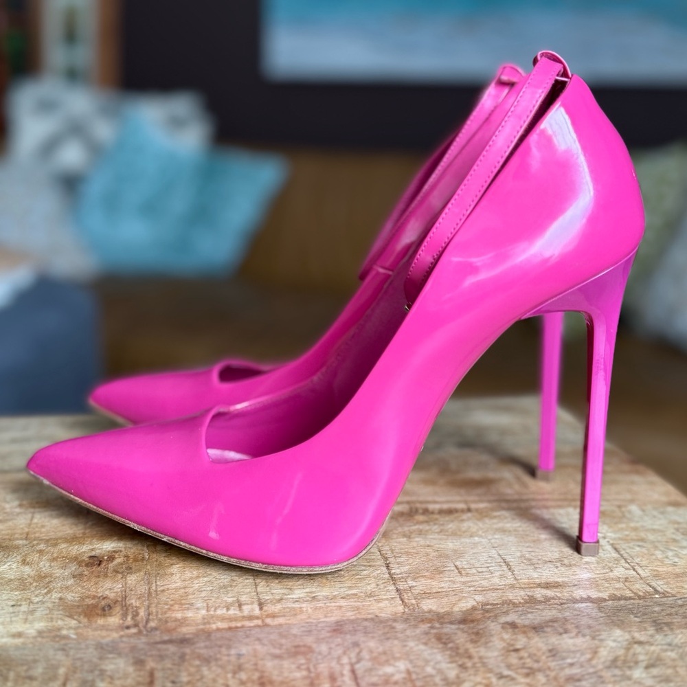 OSCAR DE LA RENTA high heels pink stunning leather stilettos pumps